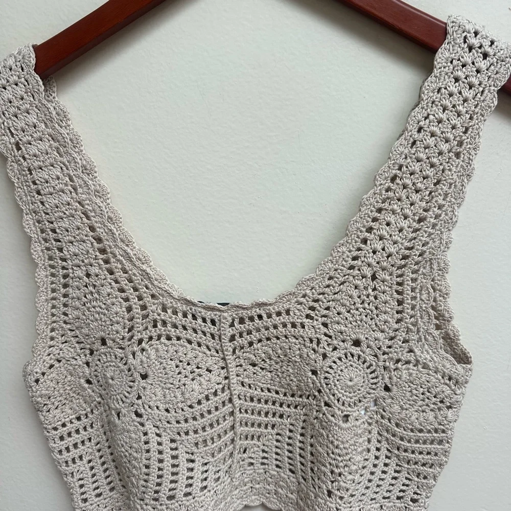 NWT Alberta Ferretti Crouchet Knit Tank Top